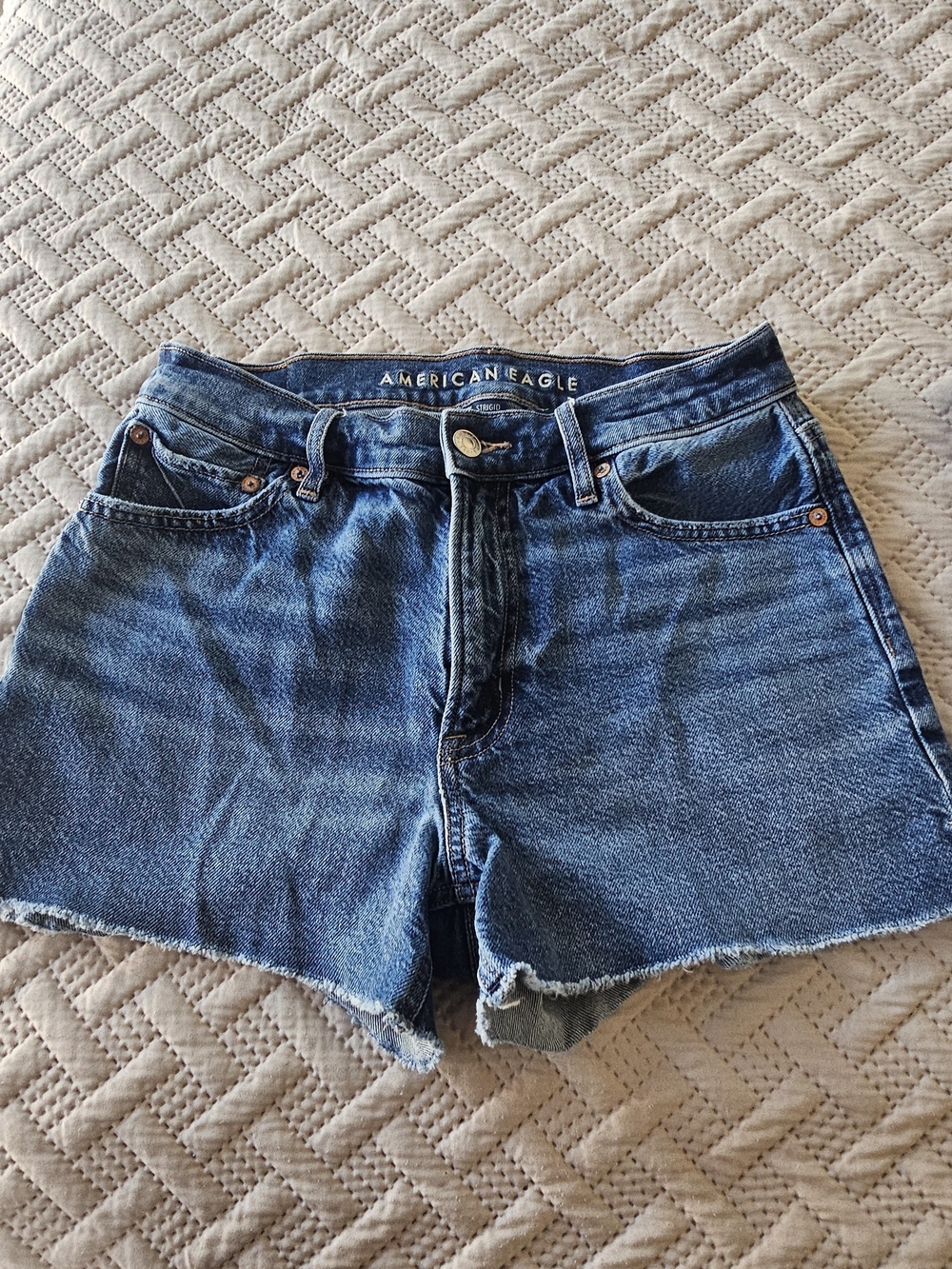 American Eagle Outfitters Women's High-Rise Denim Shorts - Blue